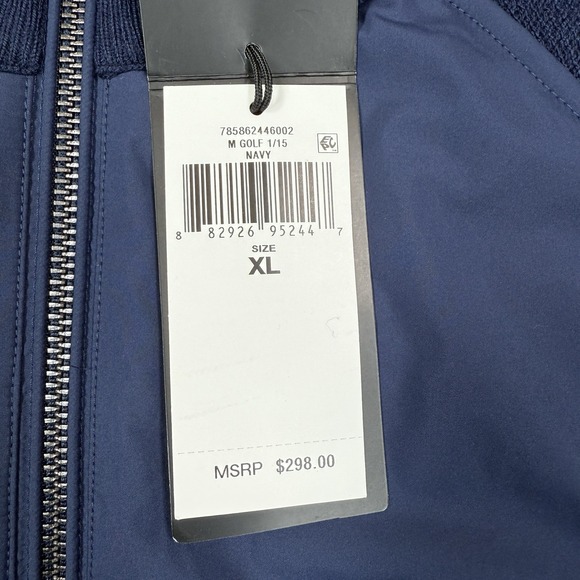 RLX Ralph Lauren Mens Full Zip Hybrid Sweater Jacket Wool Blend Navy Size XL NEW - Picture 6 of 9